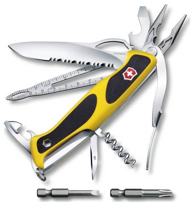 Victorinox RangerGrip 0.9798.MWC8 švajčiarsky vreckový nožík Počet funkcií 21 žltá, čierna-0