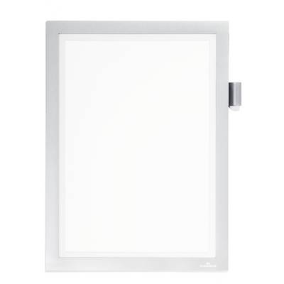 Obdĺžnikový biely svetelný box so sivým rámom a malým spínačom na boku, umiestnený na neutrálnom pozadí.
