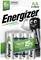 Štvorbalenie batérií Energizer AA, 2300mAh. Zvýraznené: 'Prvé na svete s 15 % recyklovaných materiálov'.