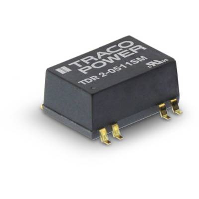 Elektronická súčiastka s nápisom 'TRACO POWER TDR 2-0511SM', čierna s piatimi zlatými kontaktmi.