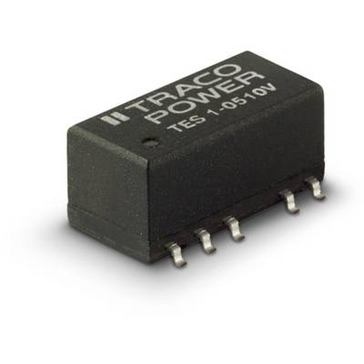 Čierny IC čip s nápisom 'Traco Power TES 1-0510V' a niekoľkými striebornými pinmi na spodnej strane.