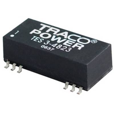 Čierny elektronický čip súčiastky s nápisom 'TRACO POWER TES 3-4823'.
