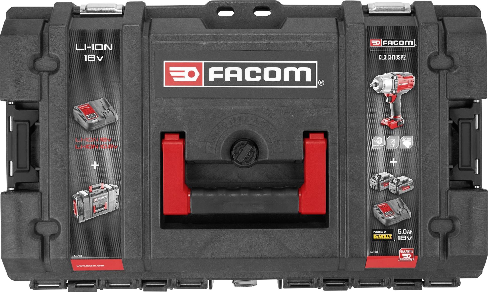 Facom CL3.CH18SP2PB CL3.CH18SP2PB Slagskruvdragare batteri 1625 Nm 18 V Antal batterier som ingår 2 5 Ah Li-Ion inkl. 2x batterier, inkl. väska