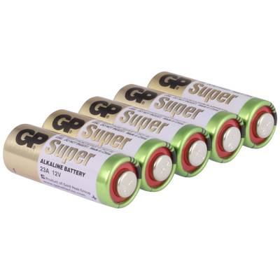 Päť zelených bateriek GP Ultra Alkaline stojí tesne vedľa seba, s viditeľným kladným pólom hore a žltým logom „GP".