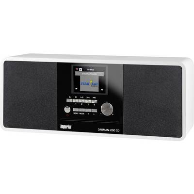 Rádio DAB s CD prehrávačom. Na displeji je zobrazený kanál 'STAR SAT RADIO'. Nachádza sa na ňom ovládacie a nastavovacie tlačidlá.