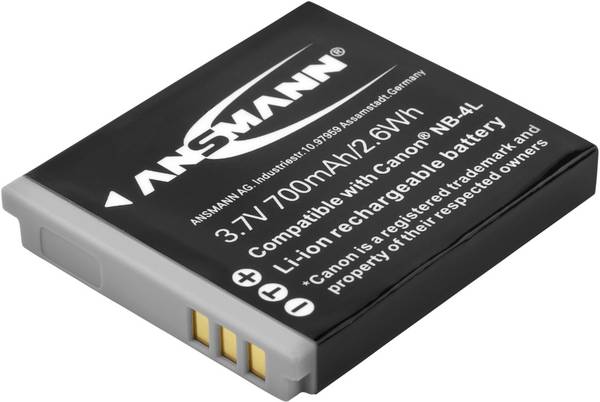 Ansmann A-Can NB 4 L akumulátor do kamery Náhrada za orig. akumulátor NB-4L 3.7 V 700 mAh