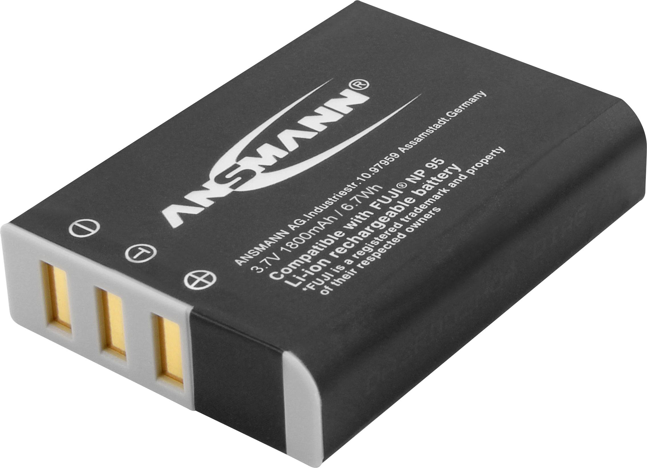 Lítiovo-iónová batéria 'ANSMANN', 7,4V, 1800mAh, čierna, kompatibilná s Canon LP-E6, vhodná pre foto a video zariadenia.