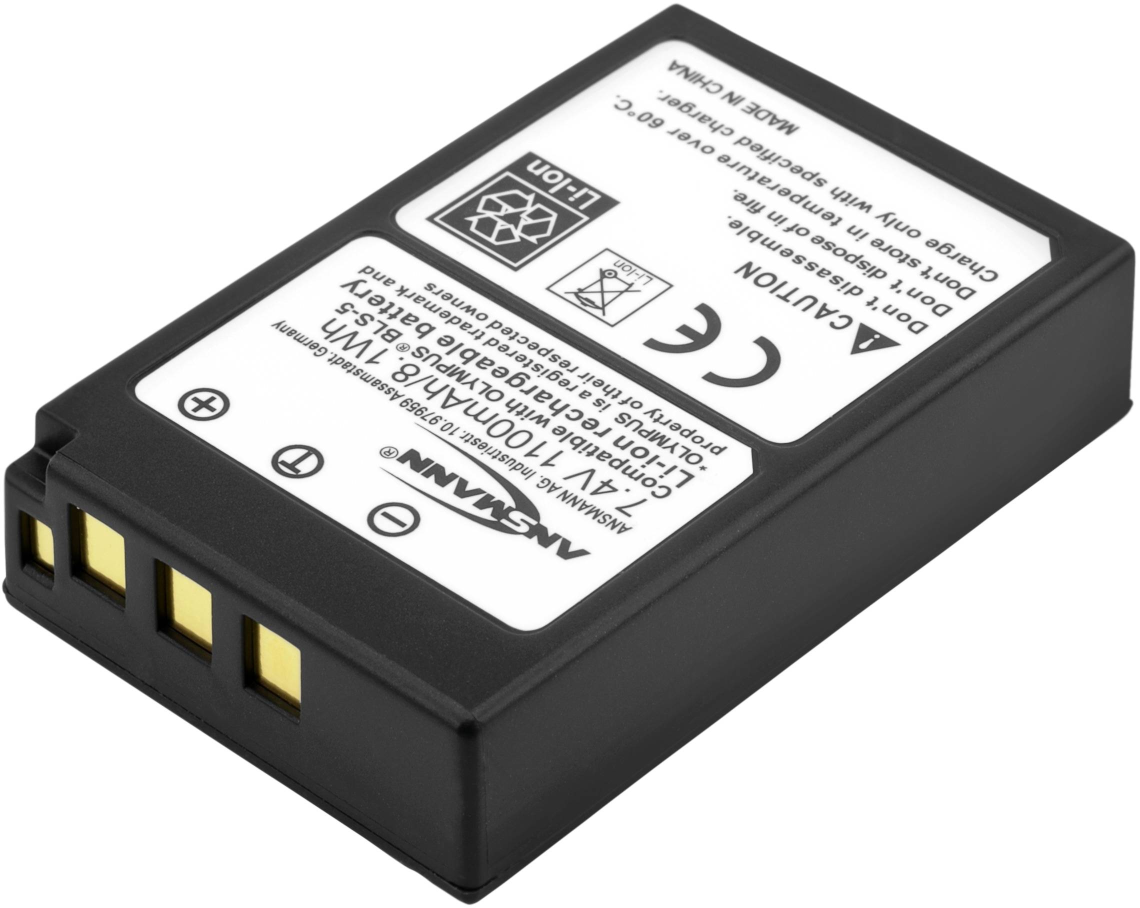 Čierny akumulátor s bielou etiketou pre fotoaparáty Nikon. Akumulátor má kapacitu 7,2 V a 1100 mAh. Na etikete sú uvedené bezpečnostné upozornenia.