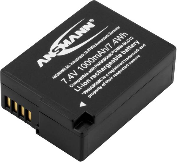 Ansmann A-Pan DMW-BLC12 akumulátor do kamery Náhrada za orig. akumulátor DMW-BLC12E 7.4 V 1000 mAh