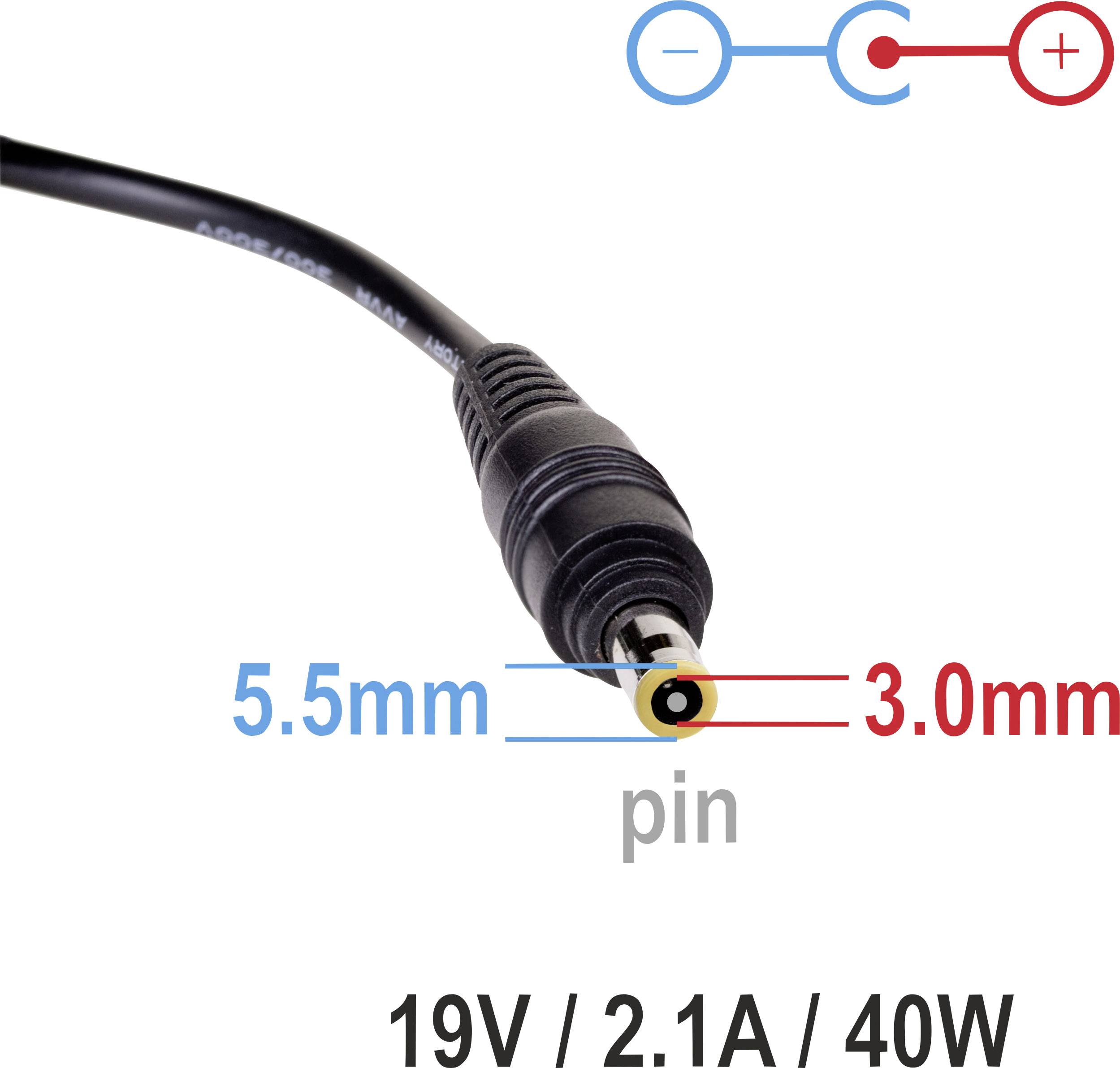 Akyga AK-ND-48 napájecí adaptér k notebooku 40 W 19 V 2.1 A
