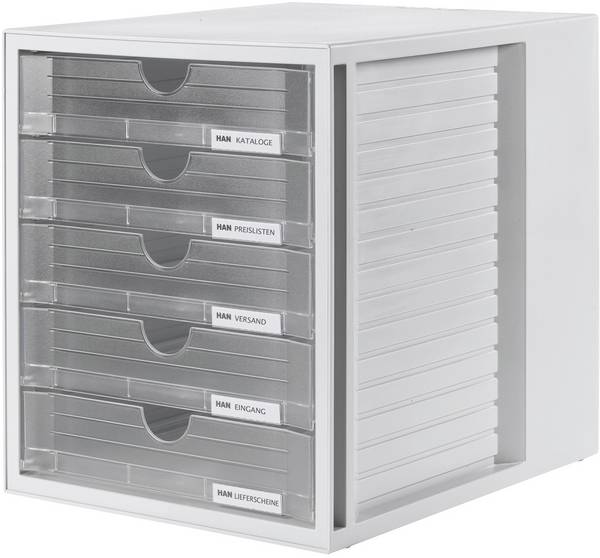 HAN Systembox 1450-63 box so zásuvkami sivá DIN A4, DIN C4 Počet zásuviek: 5