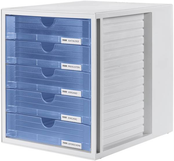 HAN Systembox 1450-64 box so zásuvkami sivá DIN A4 Počet zásuviek: 5