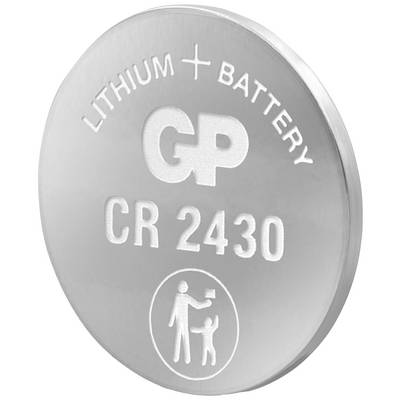 Strieborná gombatéria GP Ultra+ Lithium CR2430 s kladným pólom a symbolom detí