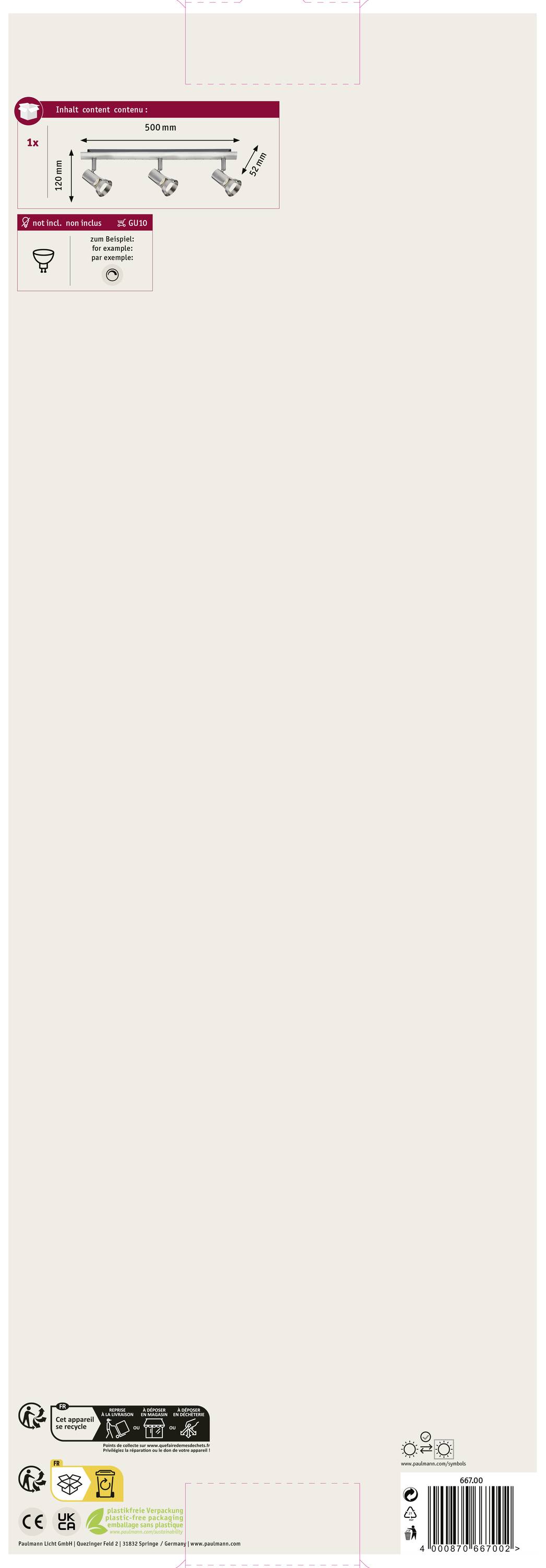 Podrobnosti o svetelnom systéme: výška 13,5 cm, šírka 10,5 cm, dĺžka 40 cm, integrované LED, nastaviteľné vo štyroch polohách.