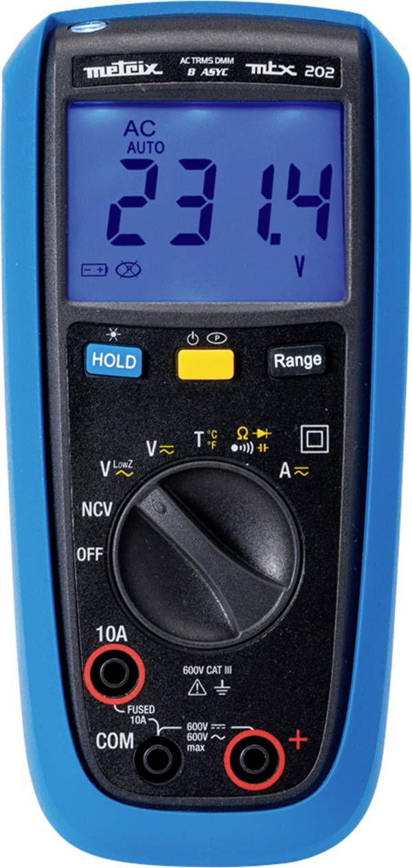 digitálne/y ručný multimeter Metrix MTX202-Z, ochrana proti striekajúcej vode (IP54)