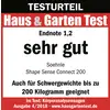 'VERDIKT TESTU: Test Domu & Záhrady. Záverečná známka 1,2 veľmi dobré. Soehnle Shape Sense Connect 200. Vhodné aj pre ľudí s vyššou hmotnosťou až do 200 kilogramov.'