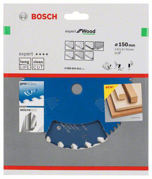 Pílový list Bosch na drevo, priemer 150 mm, séria Expert, dlhá životnosť, čistý rez, vhodný pre presné práce.