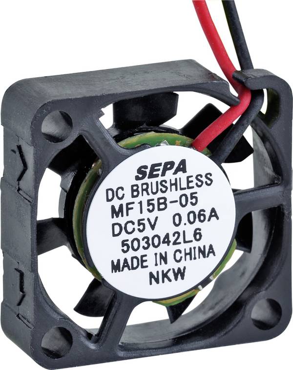 SEPA MF15B05 axiálny ventilátor, 5 V/DC, 0.7 m³/h, (d x š x v) 15 x 15 x 4.5 mm, MF15B05-BLI