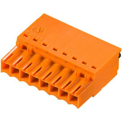 Oranžový elektrický konektor s viacerými svorkami určený pre použitie v elektrických inštaláciách.