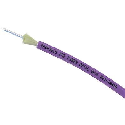 Fialový optický kábel s nápisom 'PROFIBUS PCF FIBER OPTIC 6XV1 821-1AH10'.