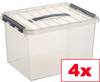 Helit úložný box Sunware Q-line priehľadná 22 l (š x v x h) 30 x 26 x 40 cm 4 ks