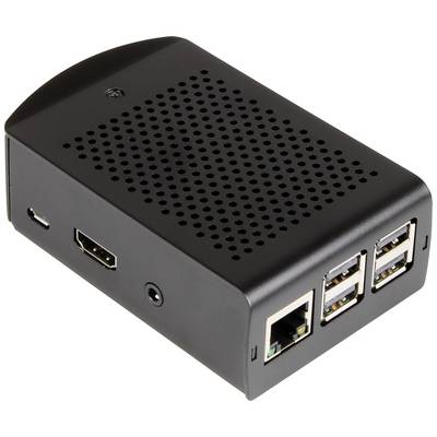 Čierna, obdĺžniková elektronická skrinka s vetracími otvormi. Obsahuje USB, HDMI a ethernetové porty na bočnej strane.