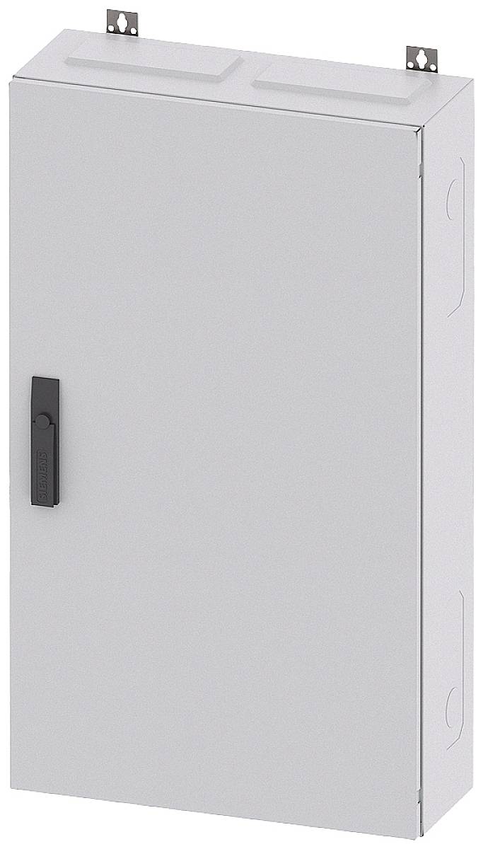 Šedá rozvádzačová skriňa montovaná na stenu s čiernou kľučkou, vhodná na bezpečnú správu elektrických inštalácií.