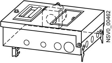 Diagram elektrickej zásuvky so zvýraznenými vstupmi a výstupmi a označením 'NSV0-00462'.