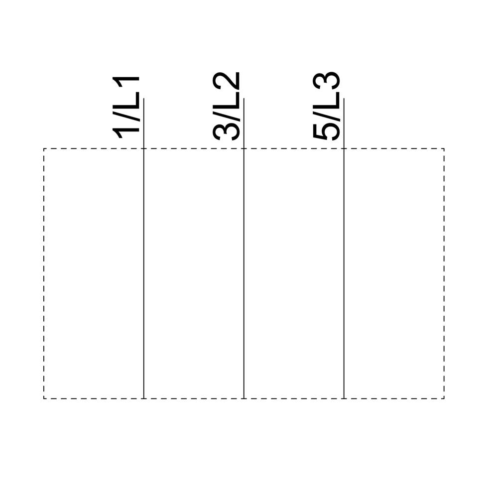 Tri zvislé línie, zľava doprava označené ako '1/L1', '3/L2' a '5/L3', vnútri prerušovaného obdĺžnika.