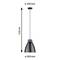 Čierna závesná lampa s priemerom 260 mm a variabilnou výškou 110 cm. Stropné upevnenie má priemer 100 mm.