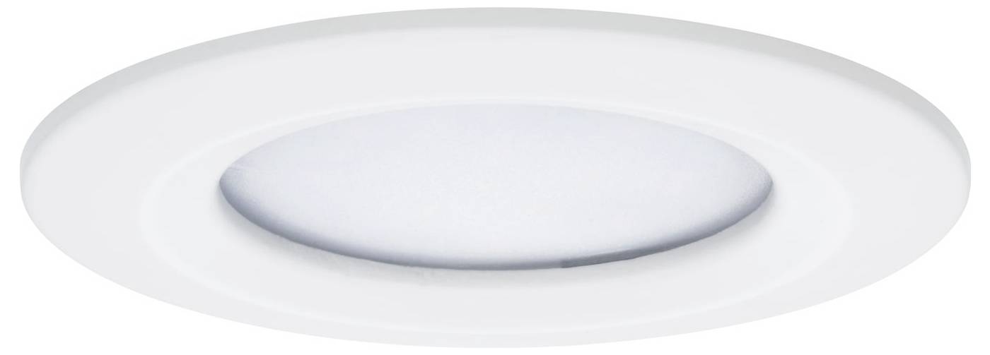 Okrúhle, ploché LED stropné zapustené svietidlo v bielej farbe, bez viditeľných materiálov, vhodné pre modernú interiérovú výbavu.