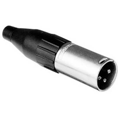 XLR konektor s troma pinmi, často používaný v audiotechnike pre mikrofóny a ďalšie audio pripojenia.