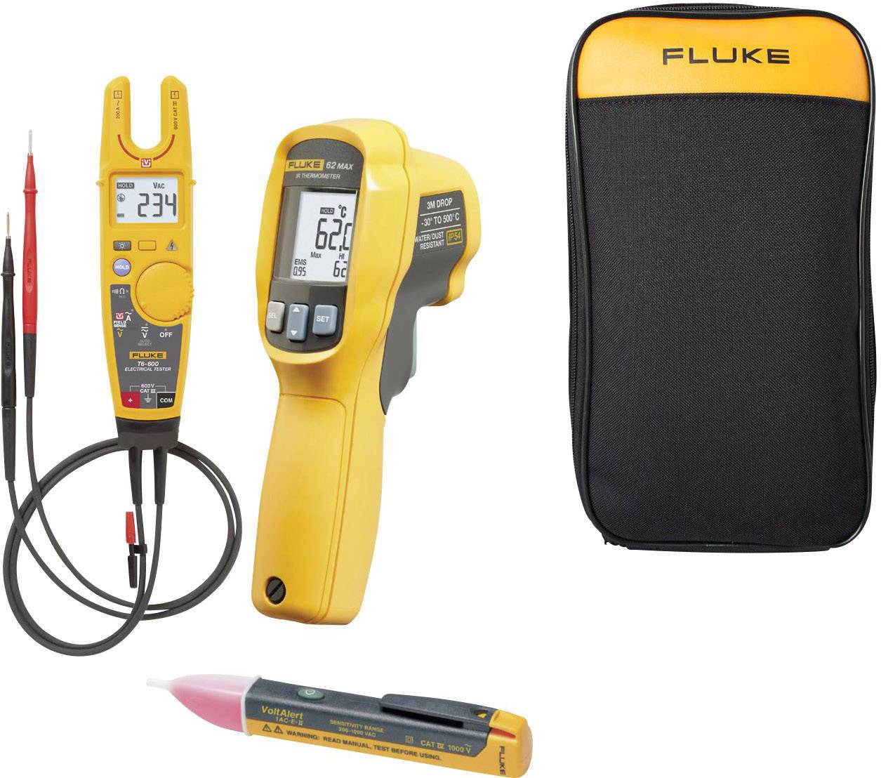 Fluke T6-600/62MAX+/1ACE Multimetro portatile, Tester elettrico digitale CAT III 600 V Display (Counts): 2000
