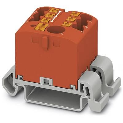 Mechanická súčiastka: Červený konektor na sivom podstavci, pravdepodobne určený pre elektrické aplikácie.