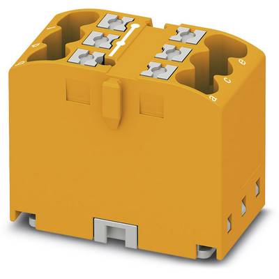 Oranžový elektrický konektor s viacerými svorkami, vhodný pre priemyselné aplikácie.