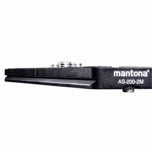Rýchloupínacia doska od Mantony, model AS-200-2M, čierna, pohľad z boku.