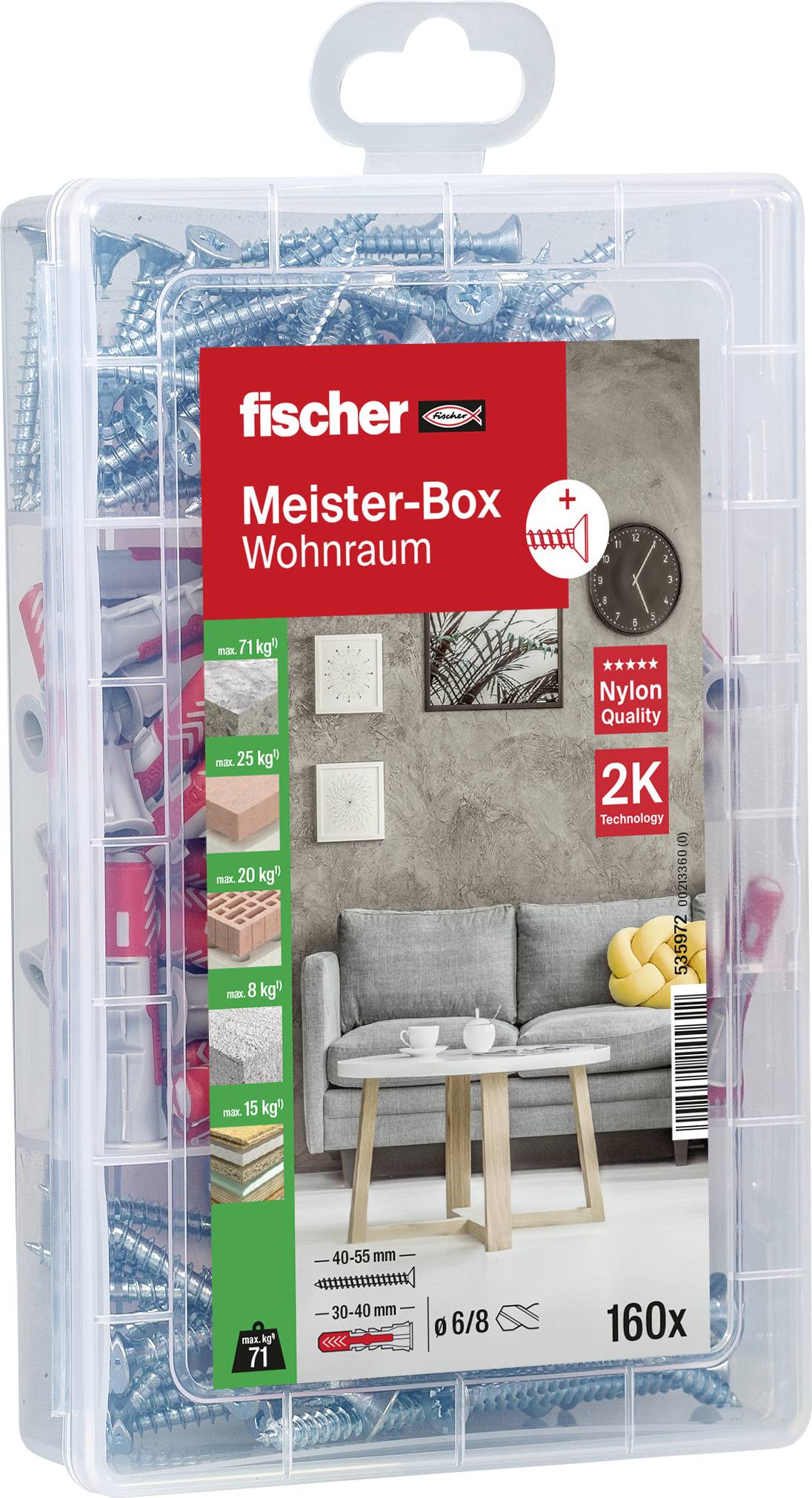 Fischer box s výberom hmoždiniek 535972 1 ks