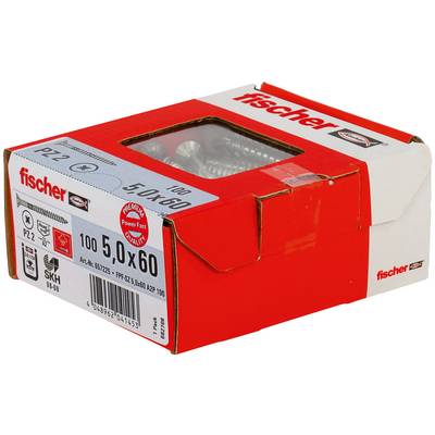 Červená krabica Red Fisher s 100 ks kotviacich prvkov PZ 5,0 x 60, s priehľadným oknom ukazujúcim obsah.