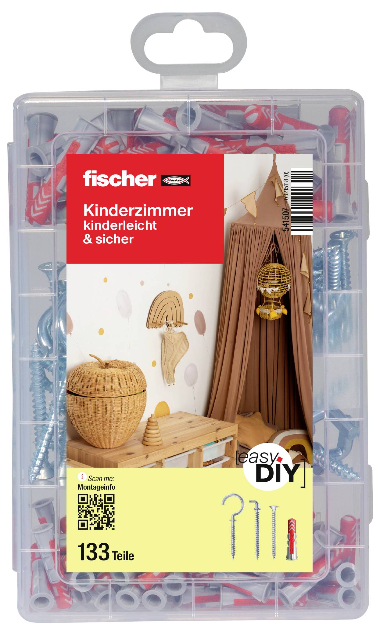'Detská izba Fischer Monážna sada, 133 dielov, jednoduché a bezpečné DIY riešenia pre detské izby.'