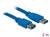 Modré predlžovacie USB 3.0 kábel, 2 metre dlhé, s USB-A zástrčkou a USB-A zásuvkou na prepojenie zariadení.