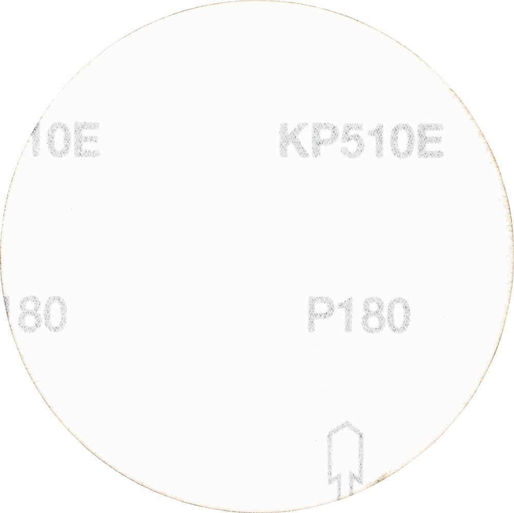 Brúsny kotúč s nápisom: KP510E, P180.