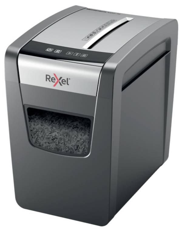 Rexel Momentum X410 Slim skartovačka mikrorez 4 x 28 mm 23 l Počet listov (max.): 10 listov  Krížový rez sponky do zošívačky, kancelárske sponky