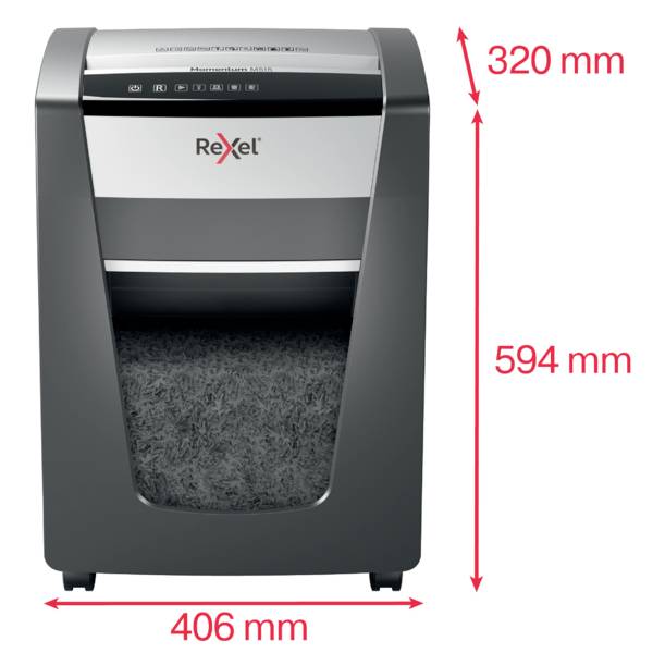 Rexel Momentum M515 skartovačka mikrorez 2 x 15 mm 30 l Počet listov (max.): 15 listov Krížový rez sponky do zošívačky, -3