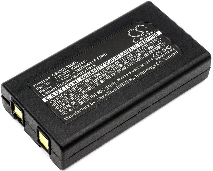 Čierny akumulátor s bielym textom: 'Model č.: CS-DML305XL', 'Batériový pack', '3,6V', '3000mAh', výrobca Shenzhen HENZENS Technology Co., Limited.