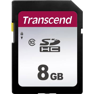 SD karta značky Transcend s kapacitou 8 GB. Je označená ako SDHC karta s rýchlostnou triedou 10.
