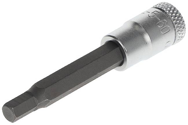 Šesťhranný nástavec kľúča z kovu pre mechanické práce, s vrúbkovaným povrchom pre lepšiu manipuláciu.