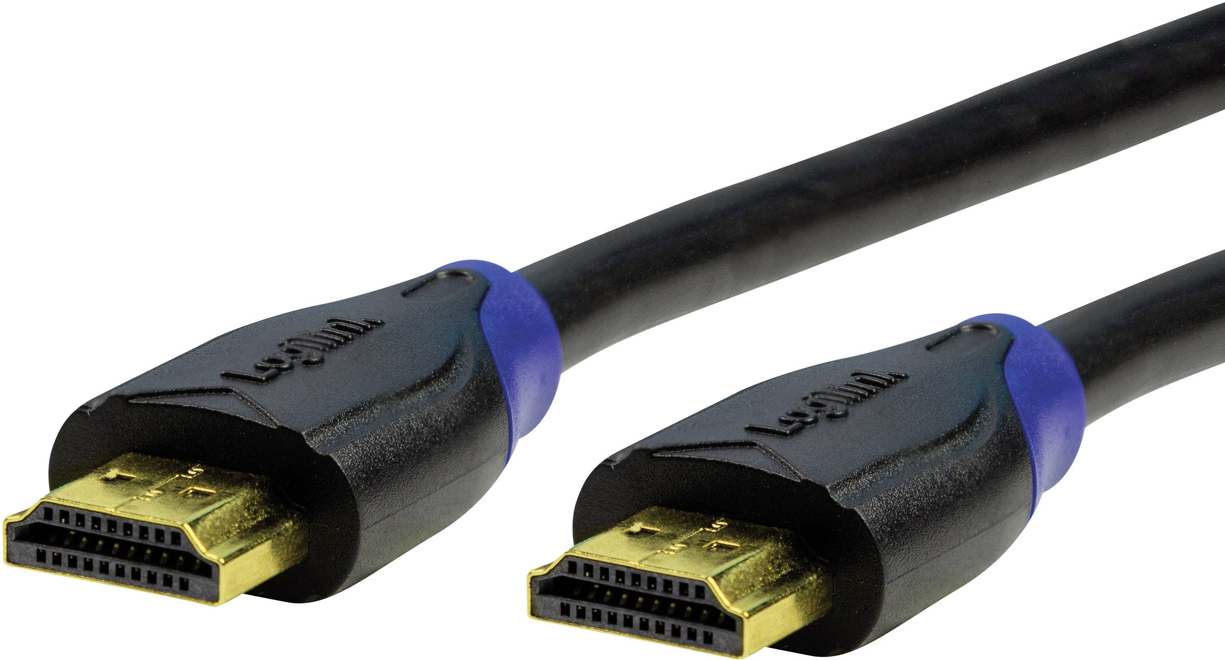 LogiLink HDMI Cavo Spina HDMI-A, Spina HDMI-A 3.00 m Nero CH0063 UHD 4K;, Canale di ritorno, contatti connettore dorati Cavo HDMI