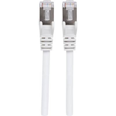 Dve biele ethernetové káble s priehľadnými RJ45 konektormi, položené vedľa seba na bielom pozadí.