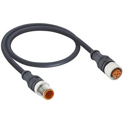 Čiernený kábel s dvoma konektormi: samčím a samičím, každý s oranžovým vnútorným vedením. Používa sa pre elektronické zariadenia.