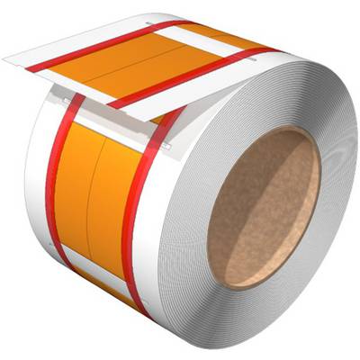 Veľká rolka z hliníkového plechu s oranžovým a červeným vzorom, zobrazujúca cievkovú balenie, pripravená pre priemyselné použitie.